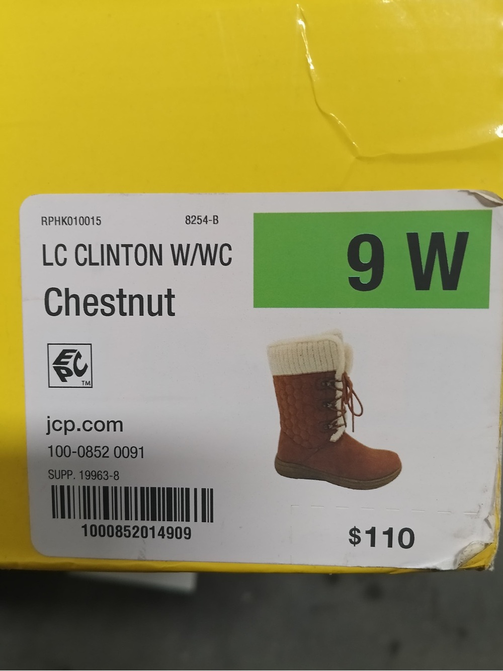 Liz Claiborne Chestnut Lace-Up Winter Boots with Knit Cuff
